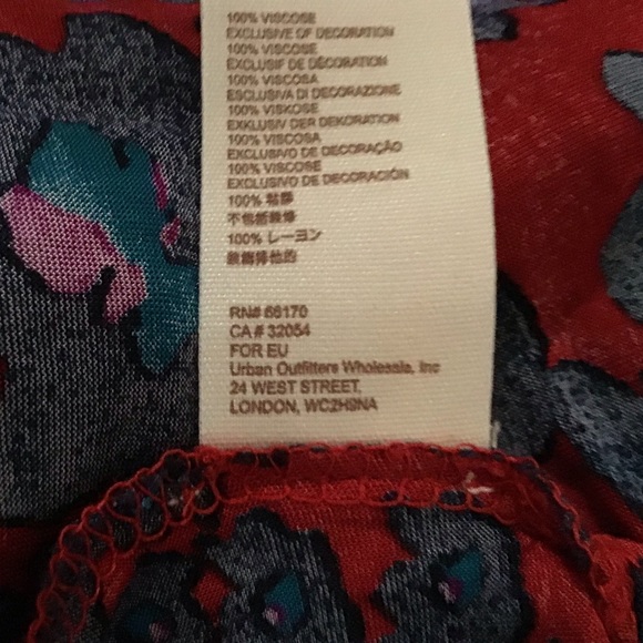 FREE PEOPLE PRE-LOVED AUTHENTIC RED & BLUE FLORAL LONG SLEEVES DRESS/TUNIC DRESS - Picture 9 of 11